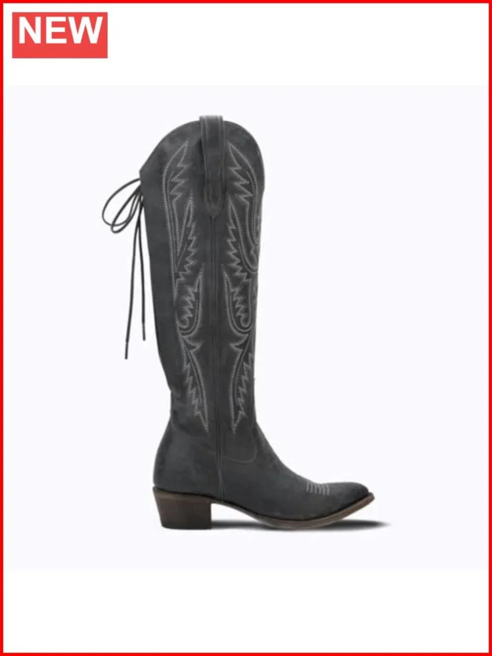 Over the Knee Cowboy Boots Adjustable Thigh High Cowgirl Boots
